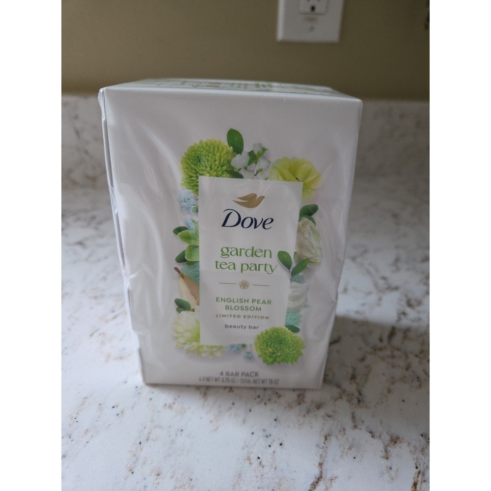 DOVE - Garden Tea Party English Pear Blossom LTD ED - 4 x 3.75oz Bar Soap